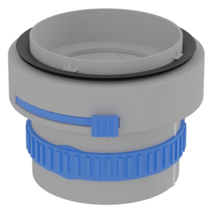 Адаптер соединительный ТИХОНЯ СПВ П-М-90 ИРИС с уплотнительной резиной, встроенным ирисовым клапаном и фиксирующим кольцом под воздуховод D90 Адаптер соединительный ТИХОНЯ СПВ П-М-90 ИРИС с уплотнительной резиной, встроенным ирисовым клапаном и фиксирующим кольцом под воздуховод D90