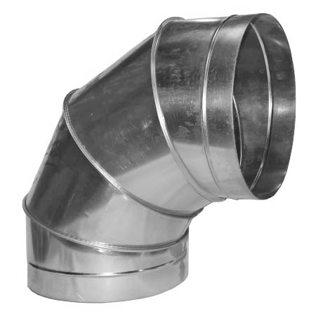 Отвод 90° Ø150 оцинк. сталь