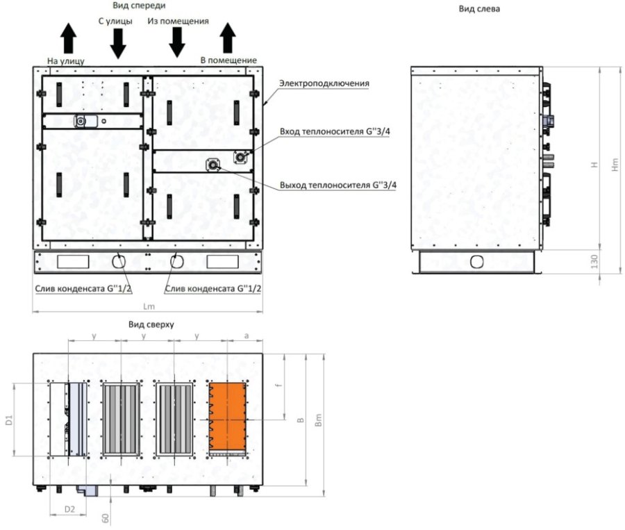Приточно-вытяжная установка с пластинчатым рекуператором RWN-RP-2500(30m)-ЕС-НЕ15-Compact(N)